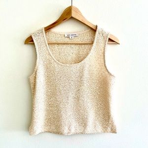 NWOT St. John sequin cream top sleeveless size: P